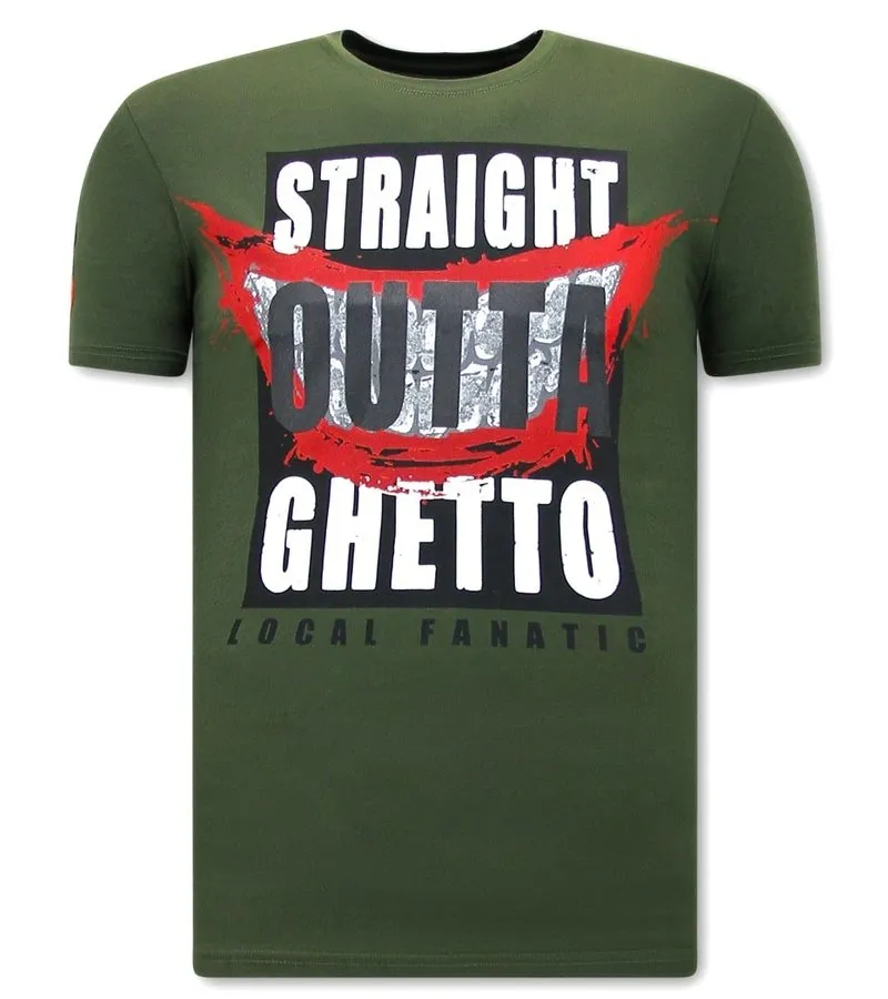 Camisetas Hombre Straight Outta Ghetto - Verde